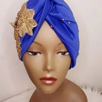 Royal Blue Beautiful Turban Hat