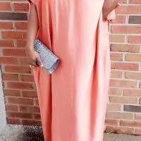 Off Shoulder Flared Peach Dress Size Small-Large