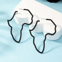Creative Hollow African Map Design Hoop Earrings
